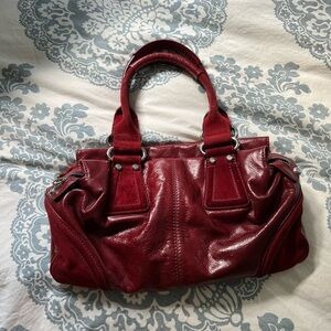 Francesco Biasia Dark Red Leather Bag Purse